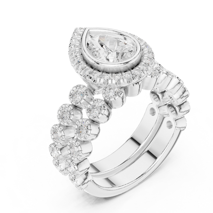 Pear Halo Lab Grown Diamond Engagement Ring