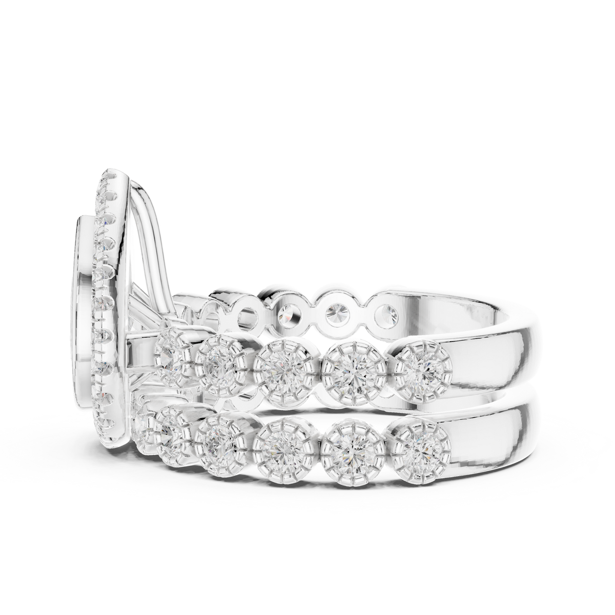 Pear Halo Lab Grown Diamond Engagement Ring