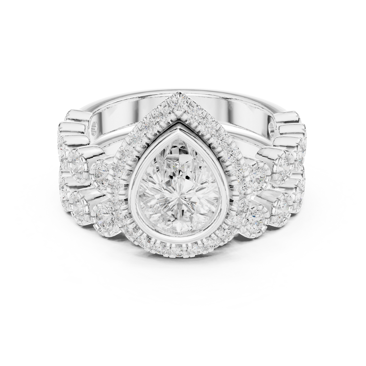 Pear Halo Lab Grown Diamond Engagement Ring