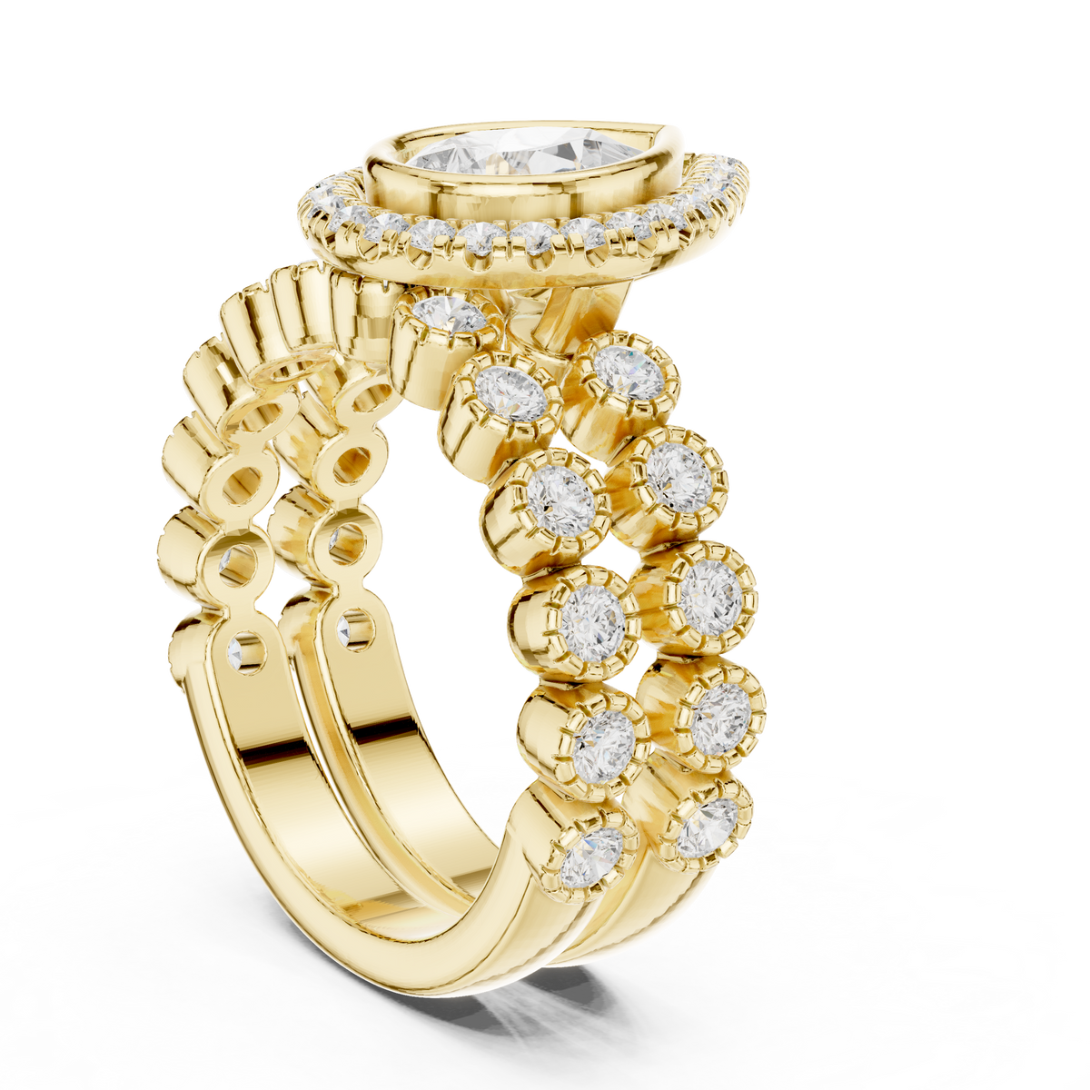 Pear Halo Lab Grown Diamond Engagement Ring