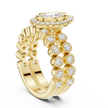Pear Halo Lab Grown Diamond Engagement Ring