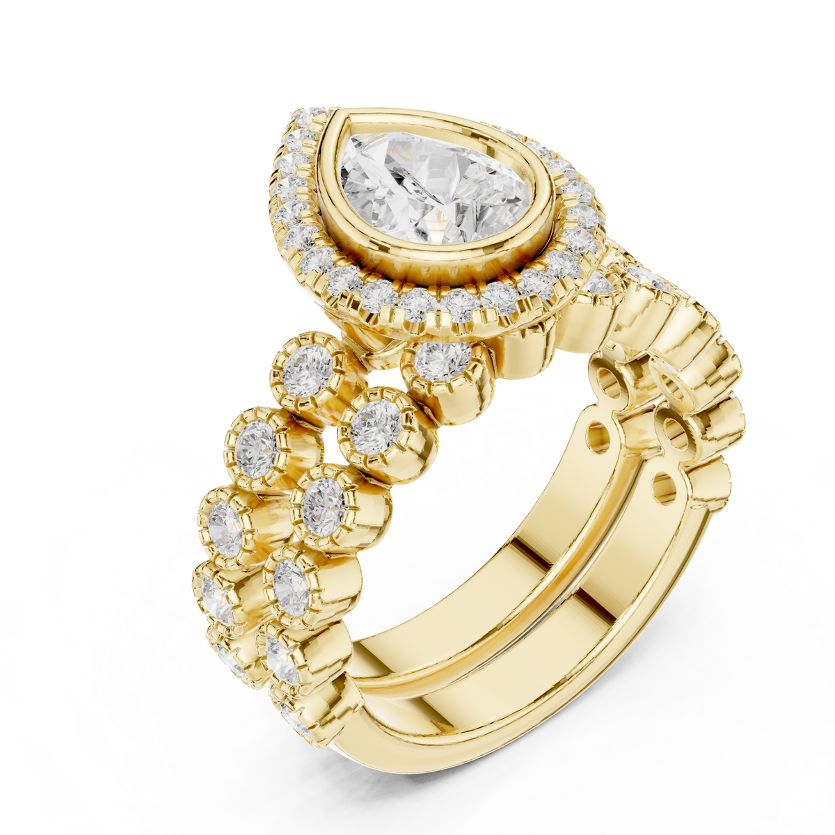 Pear Halo Lab Grown Diamond Engagement Ring