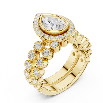 Pear Halo Lab Grown Diamond Engagement Ring