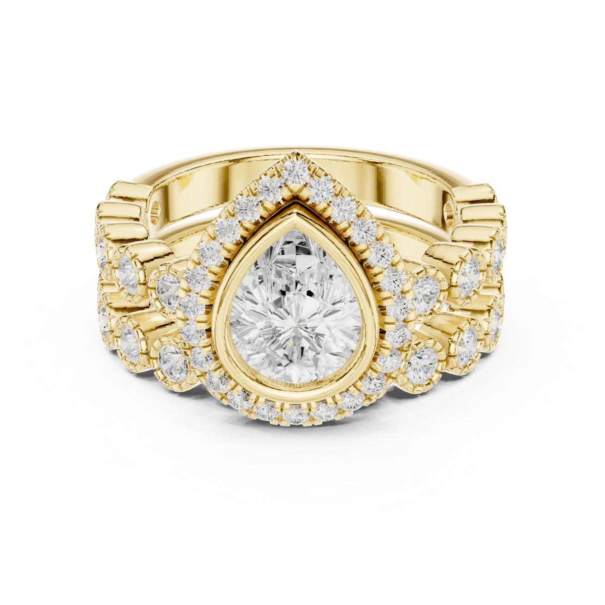 Pear Halo Lab Grown Diamond Engagement Ring