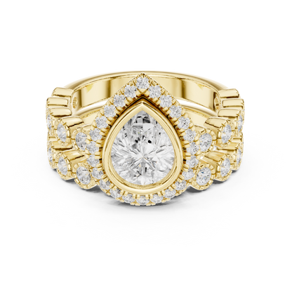 Pear Halo Lab Grown Diamond Engagement Ring