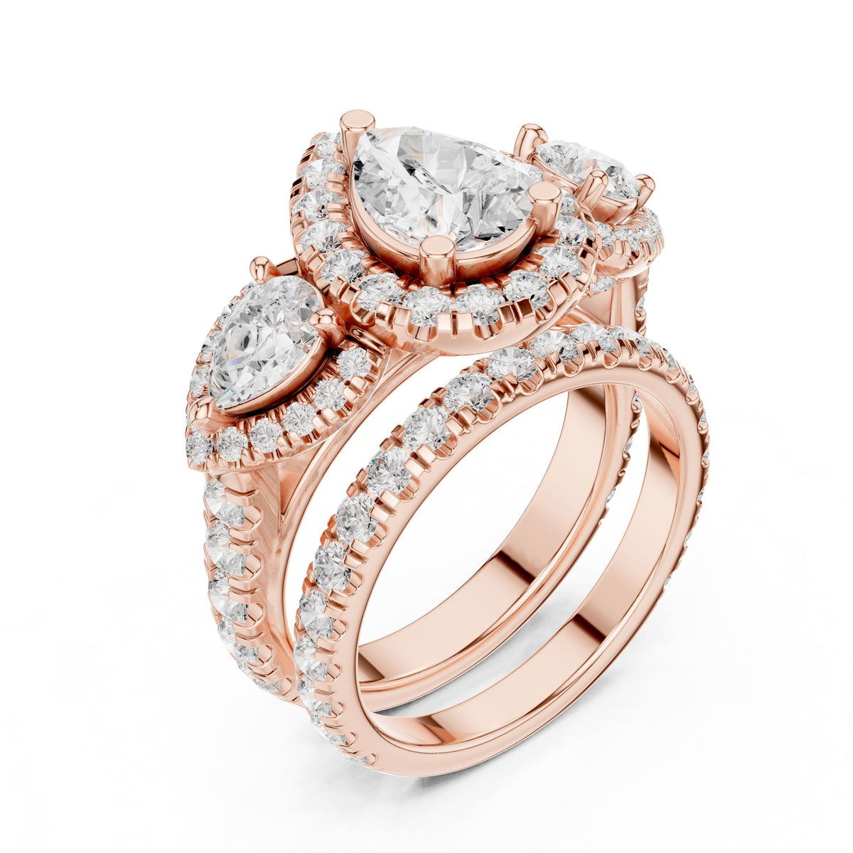 Pear Halo Lab Grown Diamond Engagement Ring