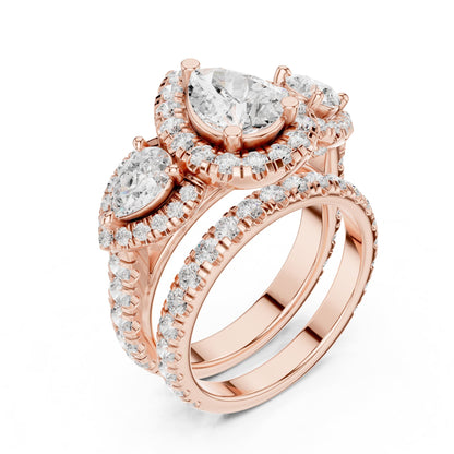 Pear Halo Lab Grown Diamond Engagement Ring
