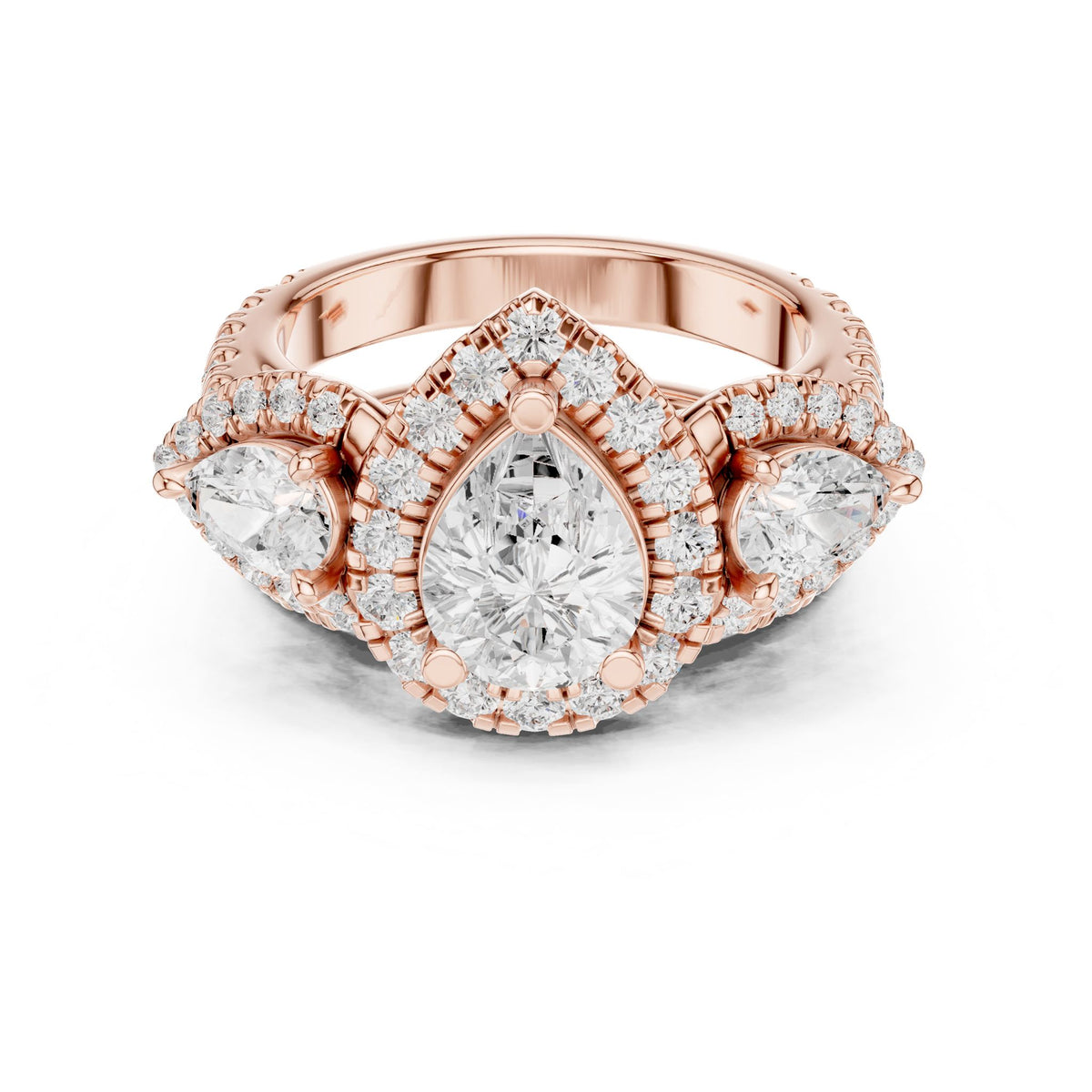 Pear Halo Lab Grown Diamond Engagement Ring