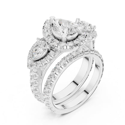 Pear Halo Lab Grown Diamond Engagement Ring