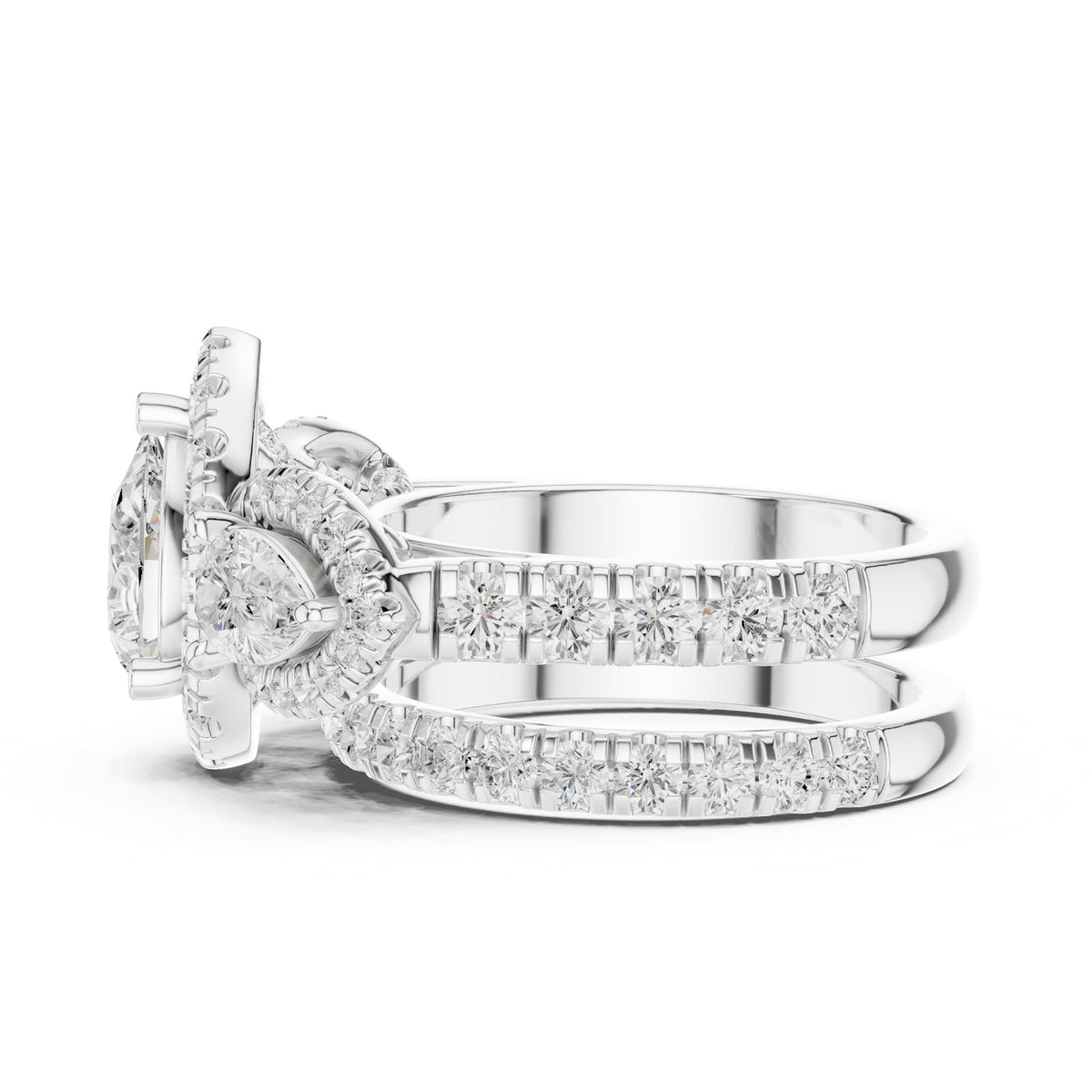Pear Halo Lab Grown Diamond Engagement Ring