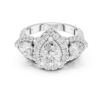 Pear Halo Lab Grown Diamond Engagement Ring