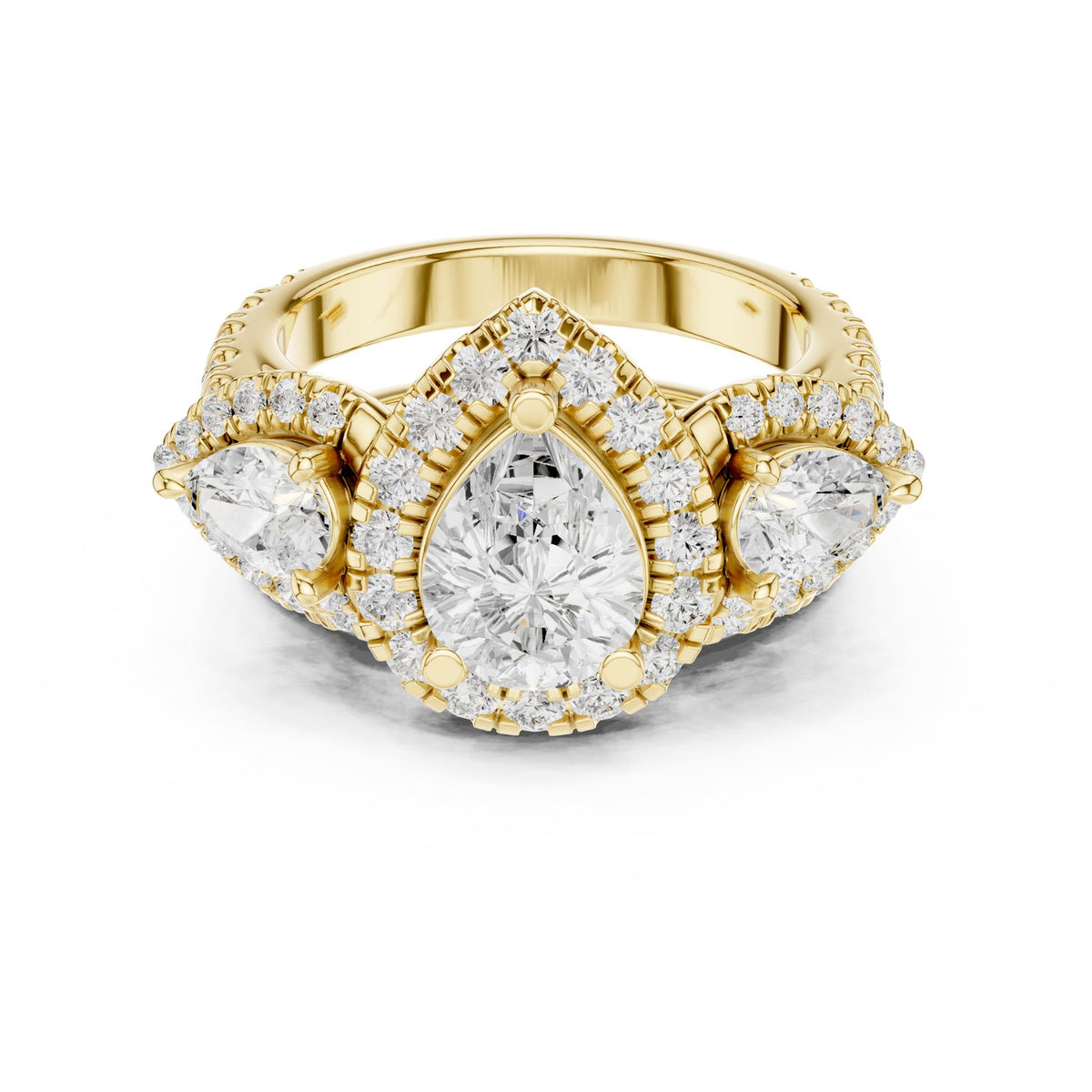 Pear Halo Lab Grown Diamond Engagement Ring