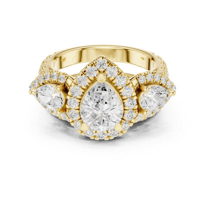 Pear Halo Lab Grown Diamond Engagement Ring