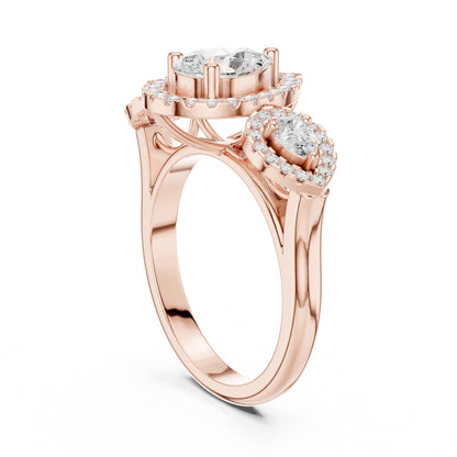 Pear Halo Lab Grown Diamond Engagement Ring
