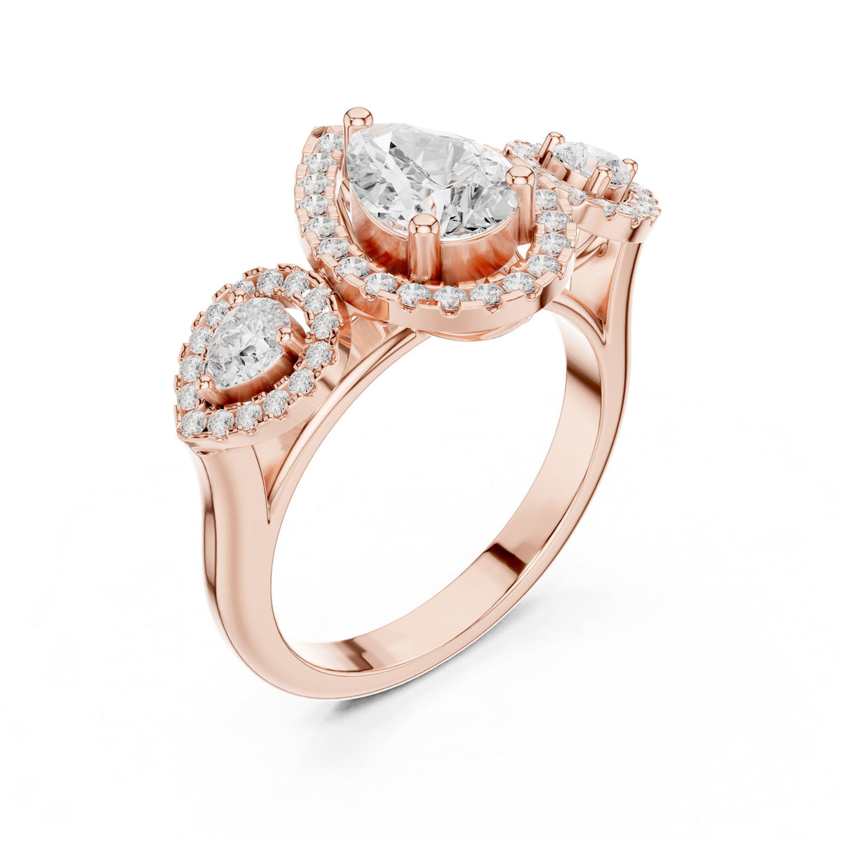 Pear Halo Lab Grown Diamond Engagement Ring