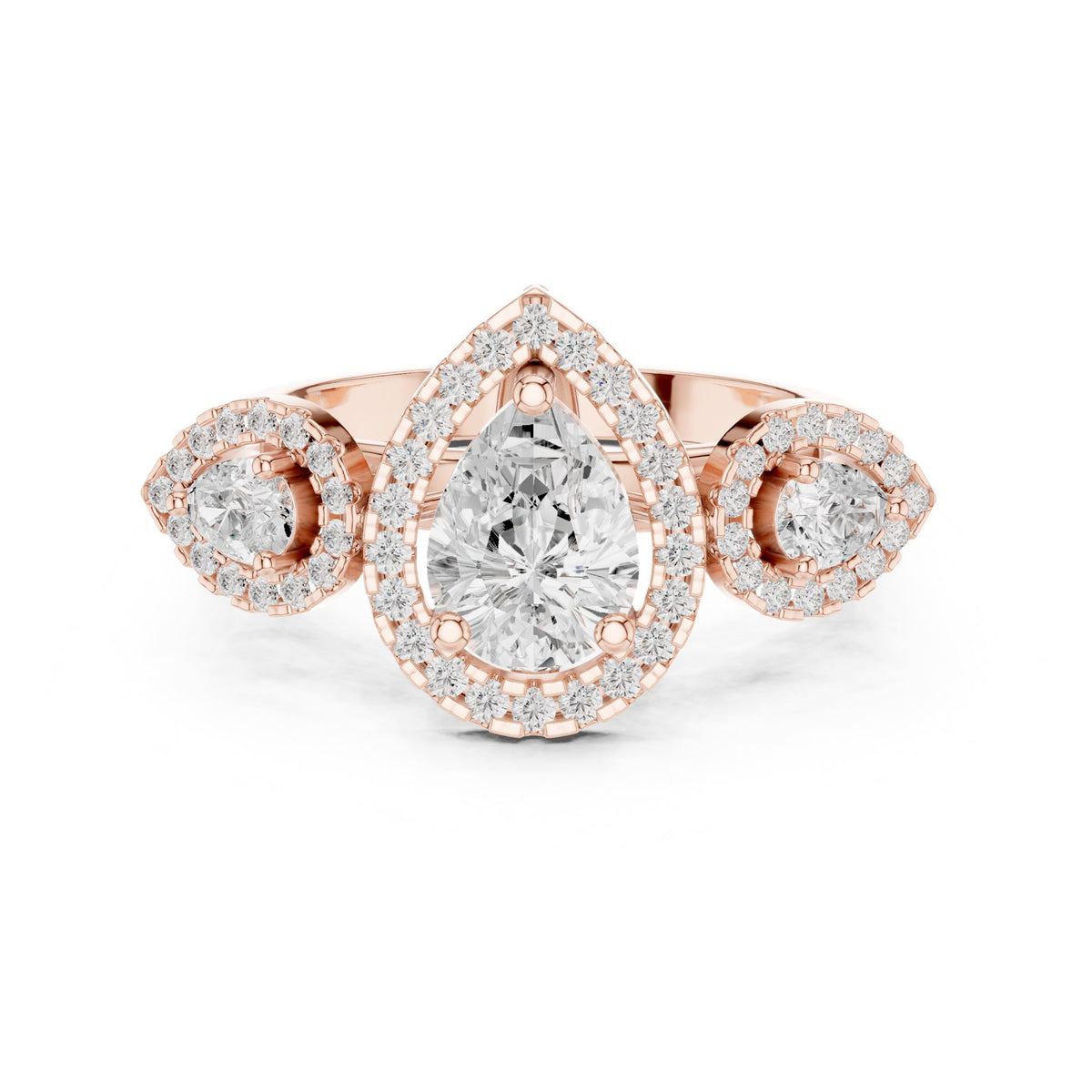 Pear Halo Lab Grown Diamond Engagement Ring