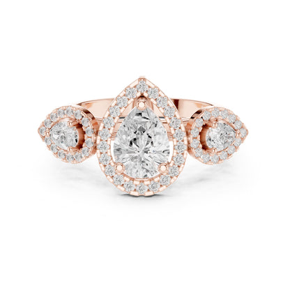 Pear Halo Lab Grown Diamond Engagement Ring