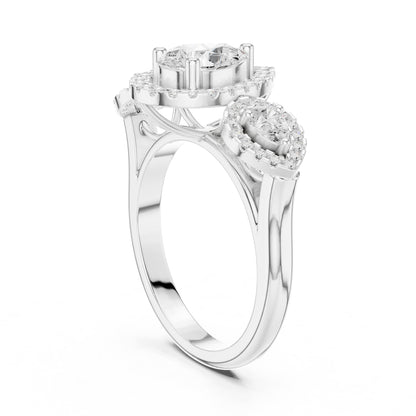 Pear Halo Lab Grown Diamond Engagement Ring