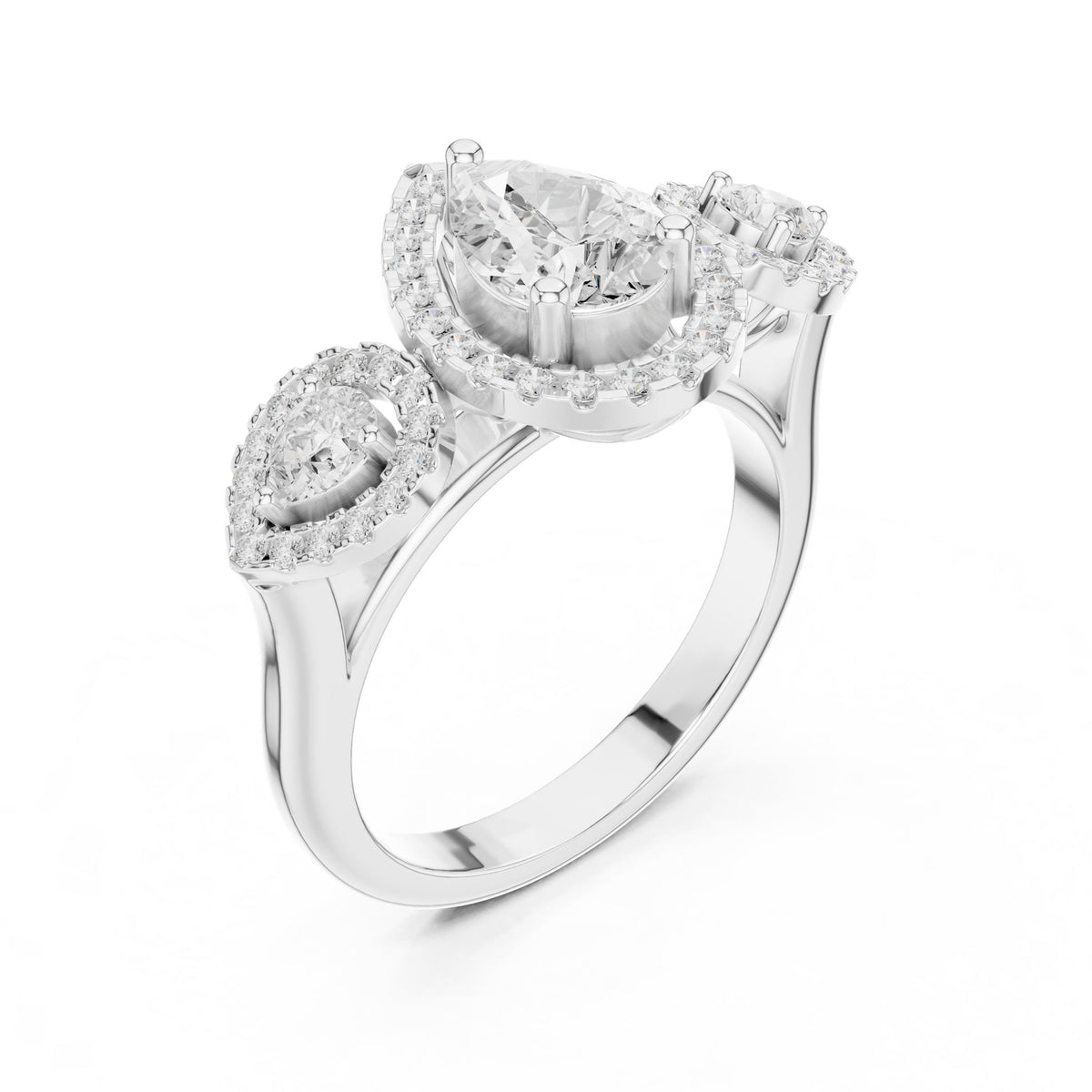 Pear Halo Lab Grown Diamond Engagement Ring