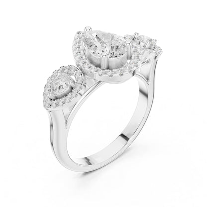 Pear Halo Lab Grown Diamond Engagement Ring