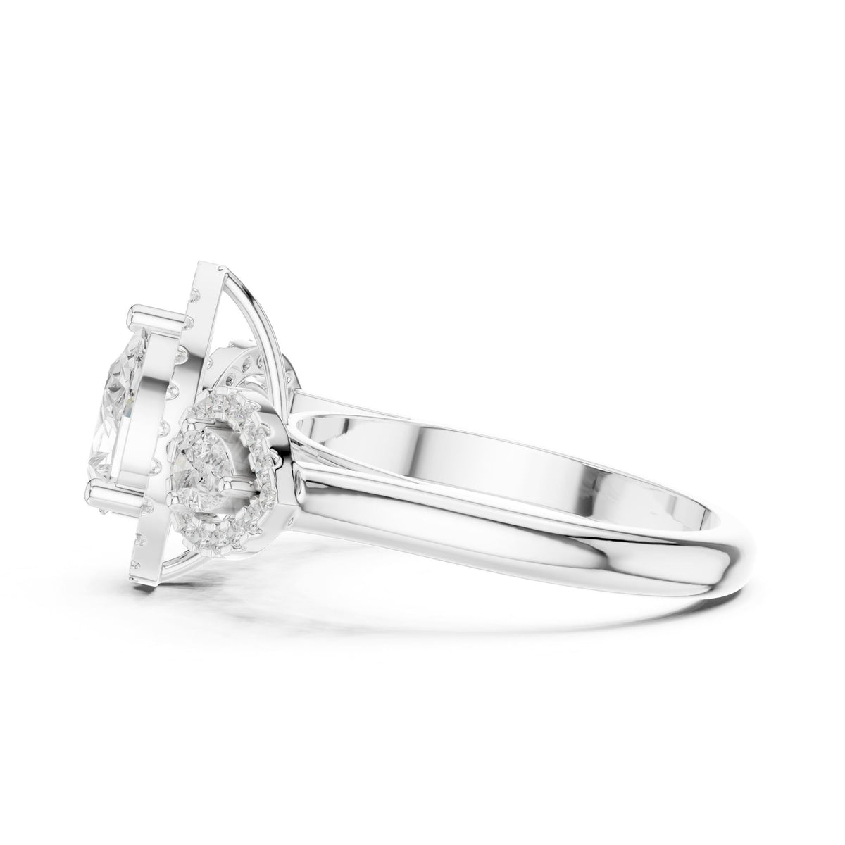 Pear Halo Lab Grown Diamond Engagement Ring