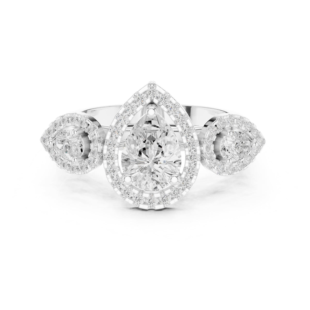 Pear Halo Lab Grown Diamond Engagement Ring