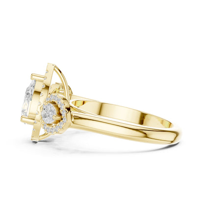 Pear Halo Lab Grown Diamond Engagement Ring