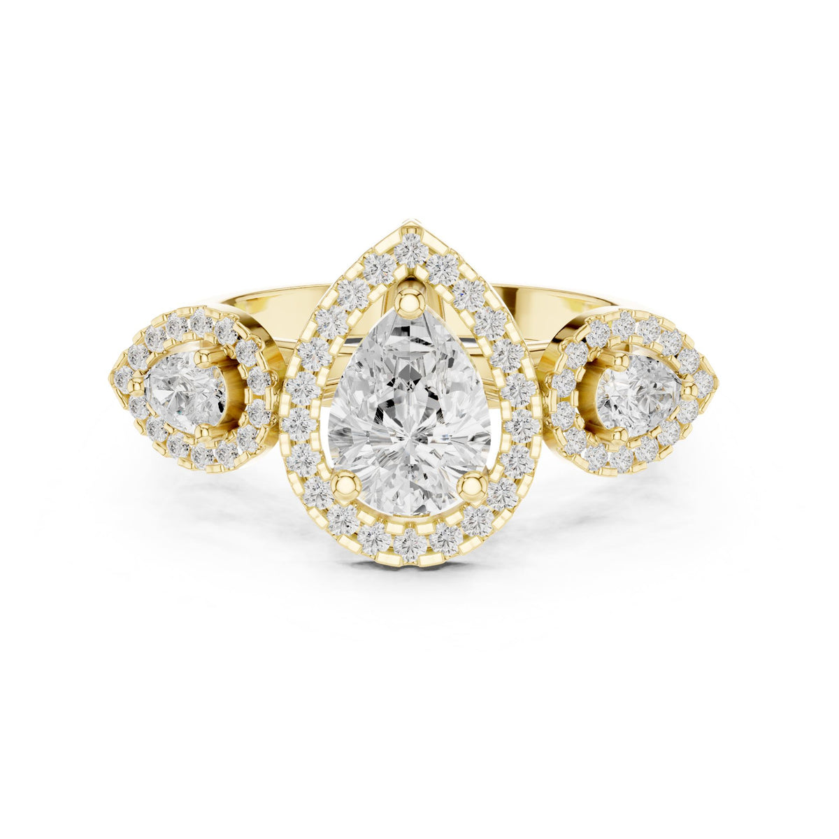 Pear Halo Lab Grown Diamond Engagement Ring
