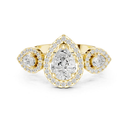 Pear Halo Lab Grown Diamond Engagement Ring