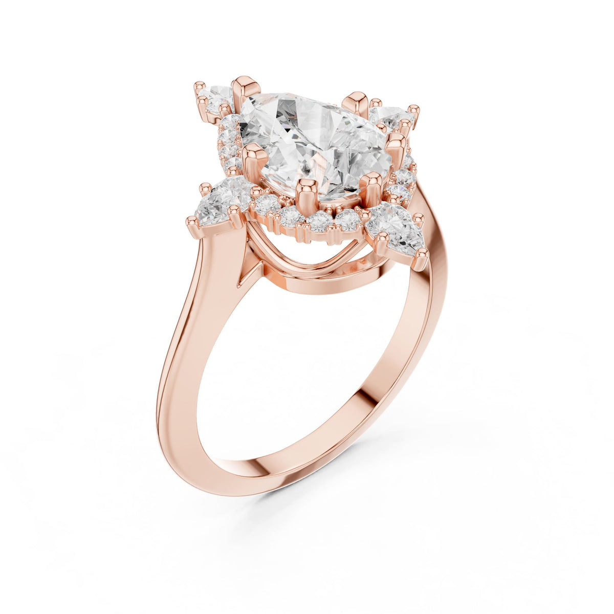 Pear Halo Lab Grown Diamond Engagement Ring
