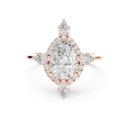 Pear Halo Lab Grown Diamond Engagement Ring