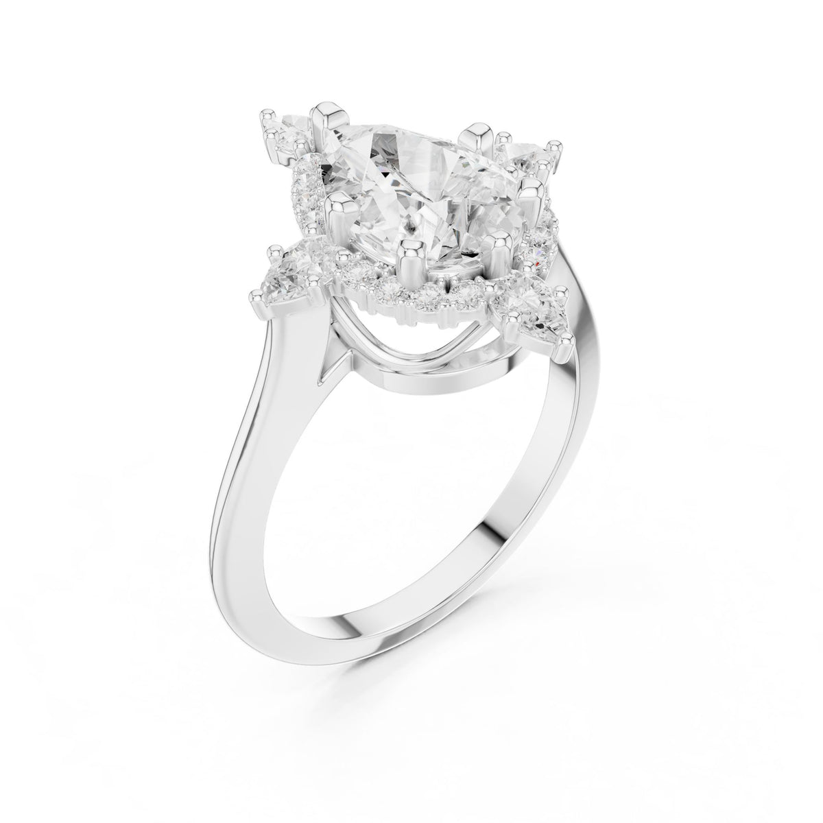Pear Halo Lab Grown Diamond Engagement Ring