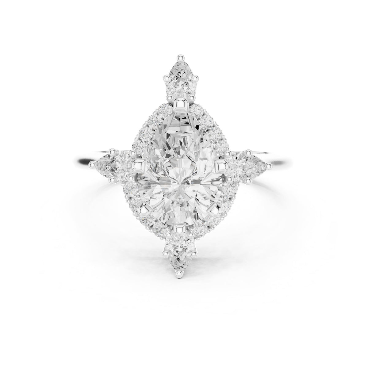 Pear Halo Lab Grown Diamond Engagement Ring