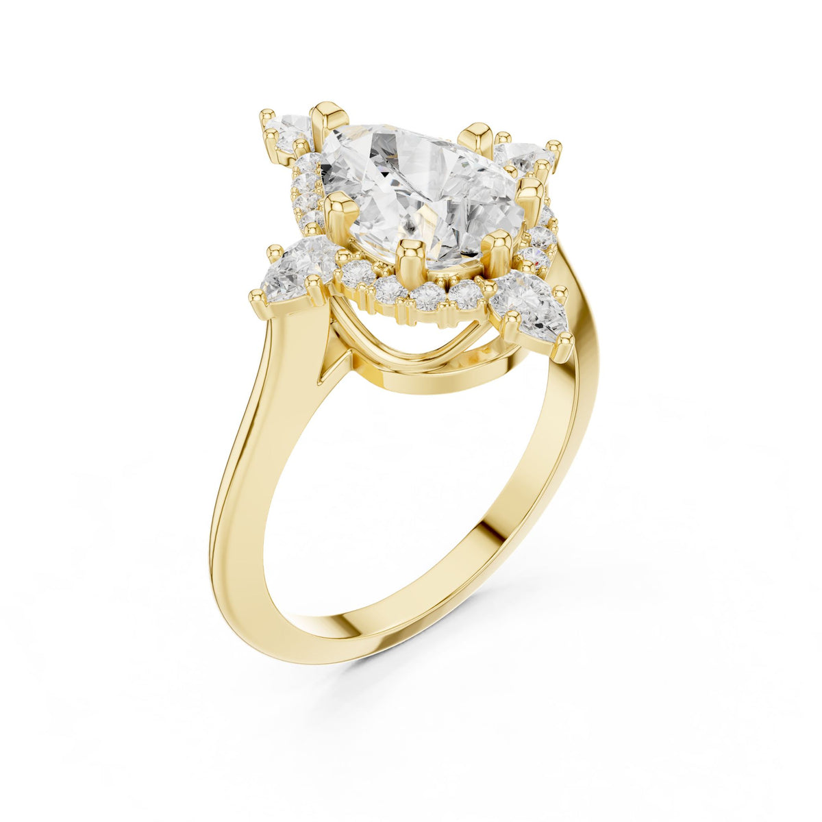 Pear Halo Lab Grown Diamond Engagement Ring