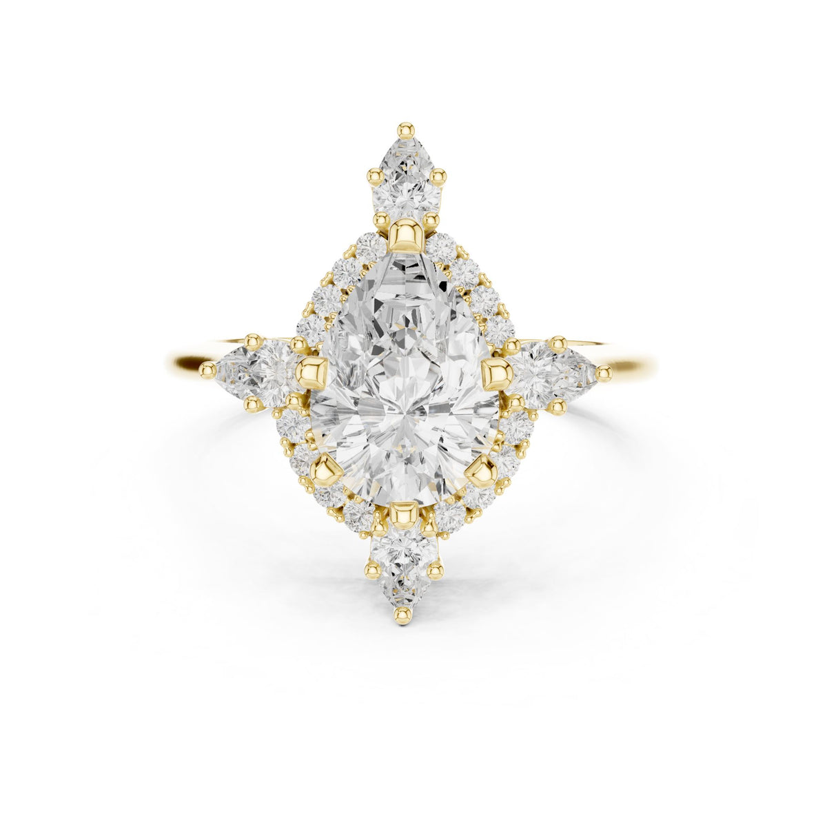 Pear Halo Lab Grown Diamond Engagement Ring