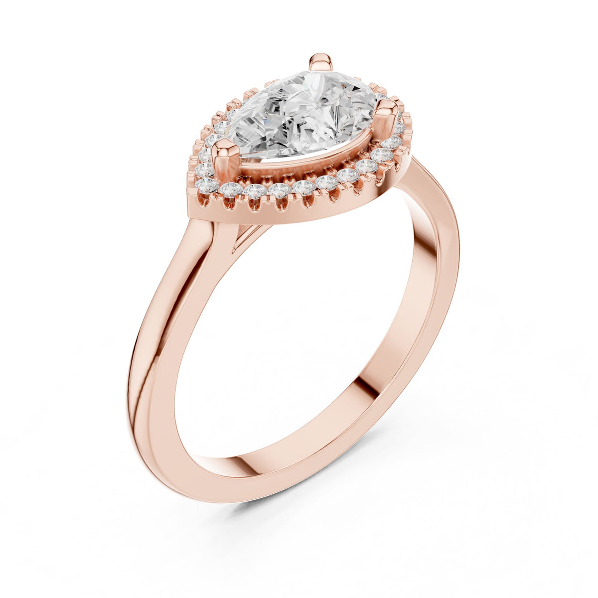 Pear Halo Lab Grown Diamond Engagement Ring