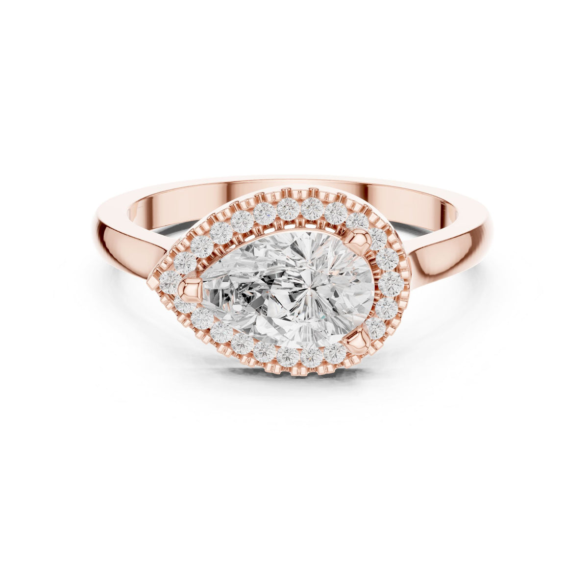 Pear Halo Lab Grown Diamond Engagement Ring
