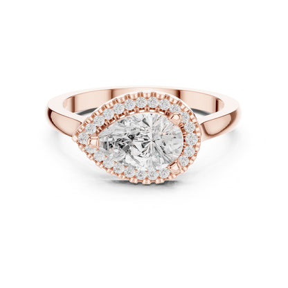 Pear Halo Lab Grown Diamond Engagement Ring