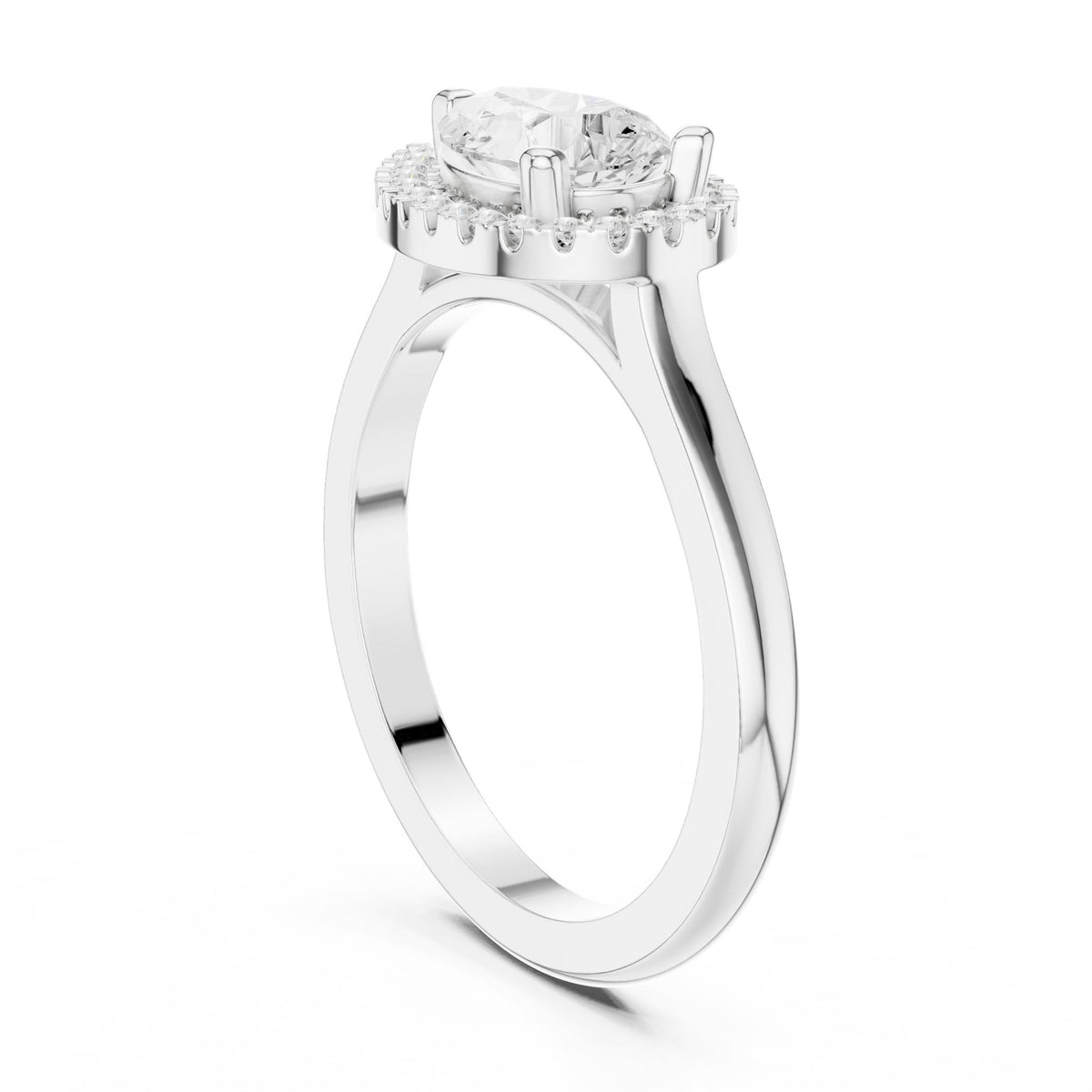 Pear Halo Lab Grown Diamond Engagement Ring