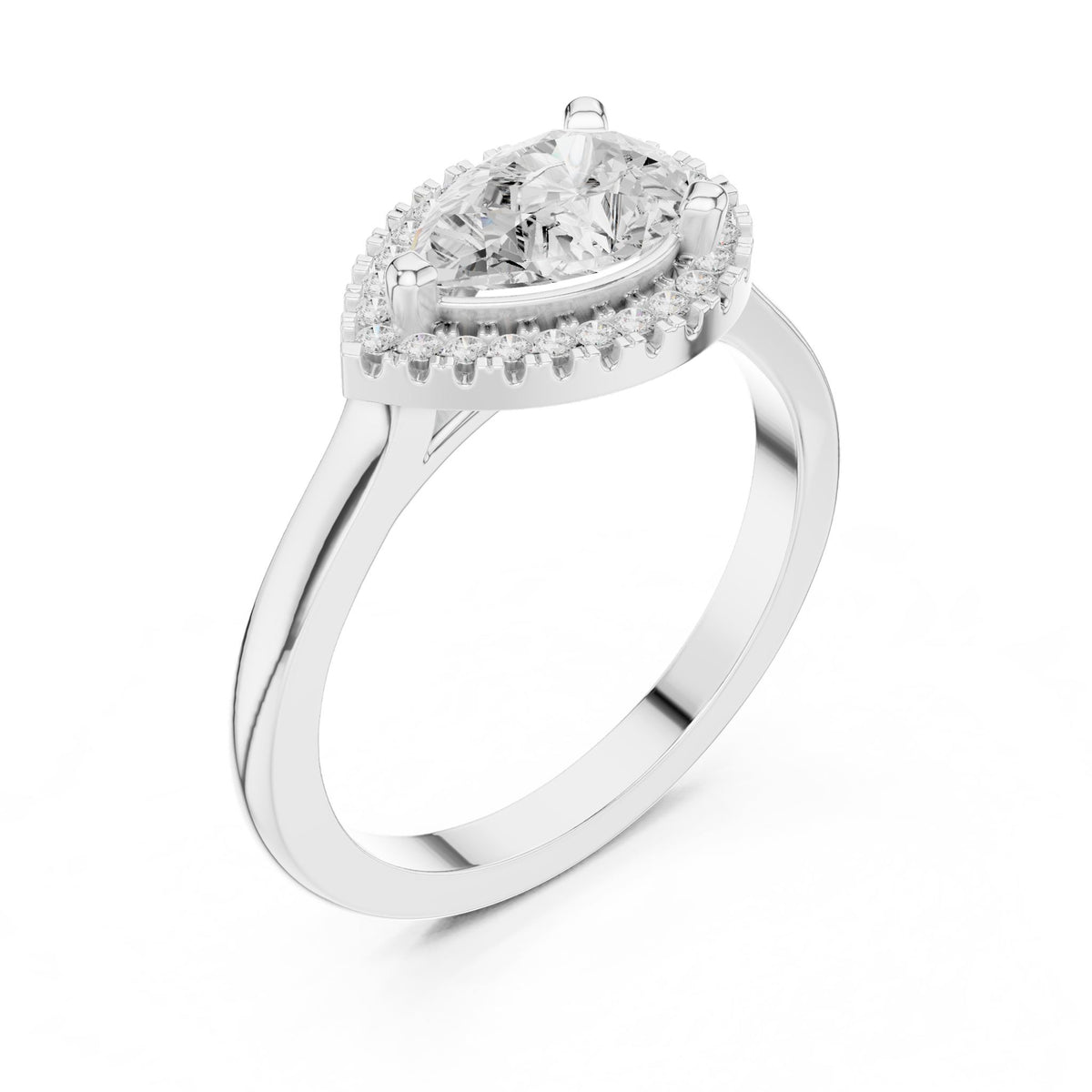 Pear Halo Lab Grown Diamond Engagement Ring