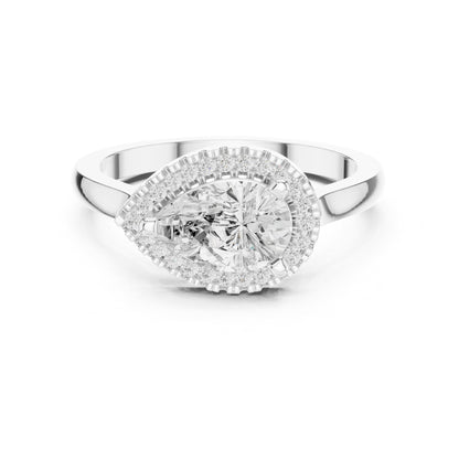 Pear Halo Lab Grown Diamond Engagement Ring