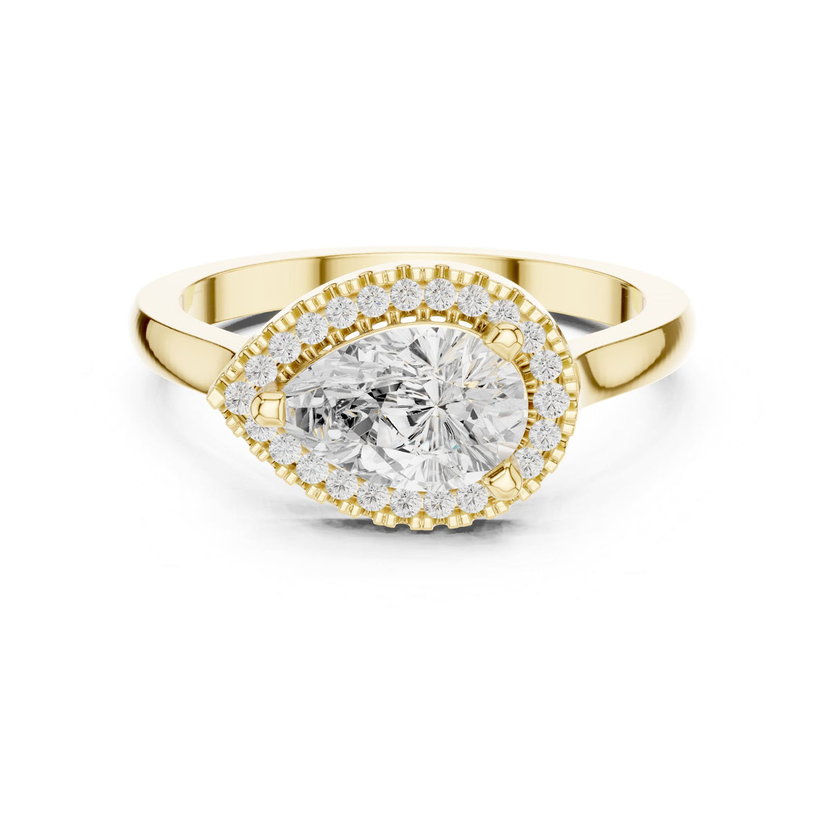 Pear Halo Lab Grown Diamond Engagement Ring
