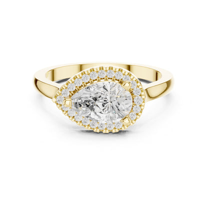 Pear Halo Lab Grown Diamond Engagement Ring