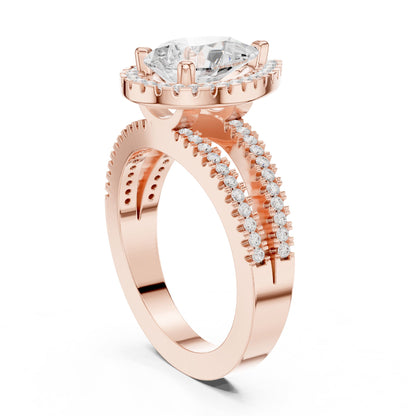 Pear Halo Lab Grown Diamond Engagement Ring