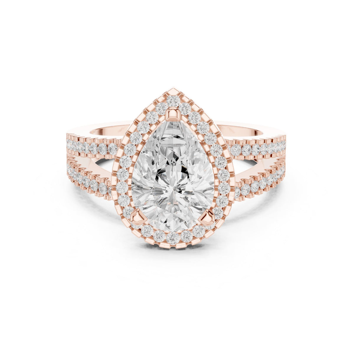 Pear Halo Lab Grown Diamond Engagement Ring
