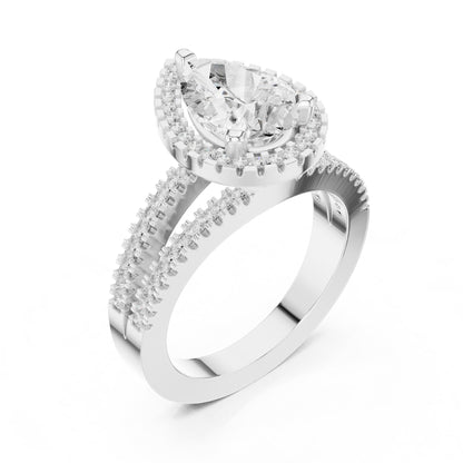 Pear Halo Lab Grown Diamond Engagement Ring