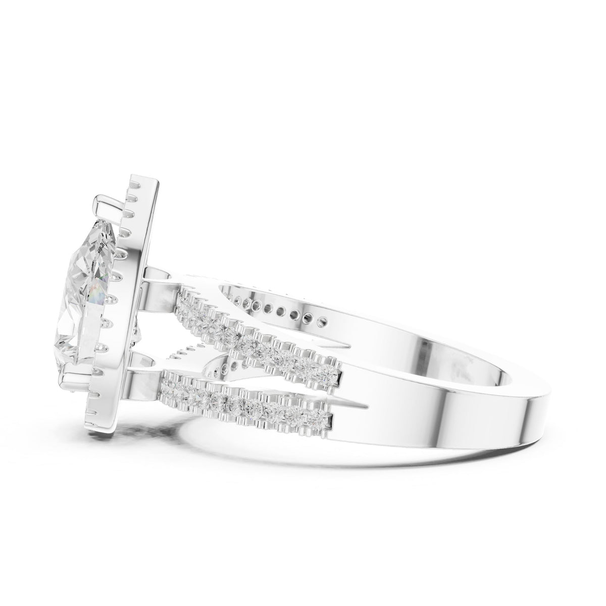 Pear Halo Lab Grown Diamond Engagement Ring