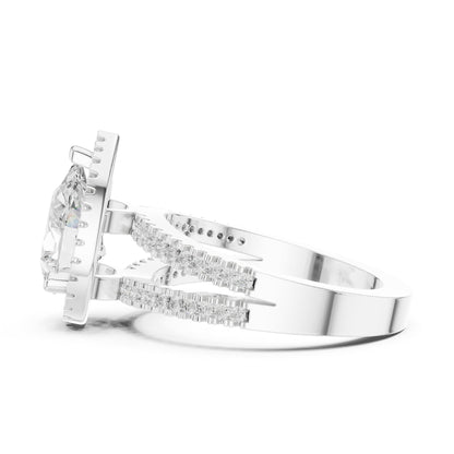 Pear Halo Lab Grown Diamond Engagement Ring