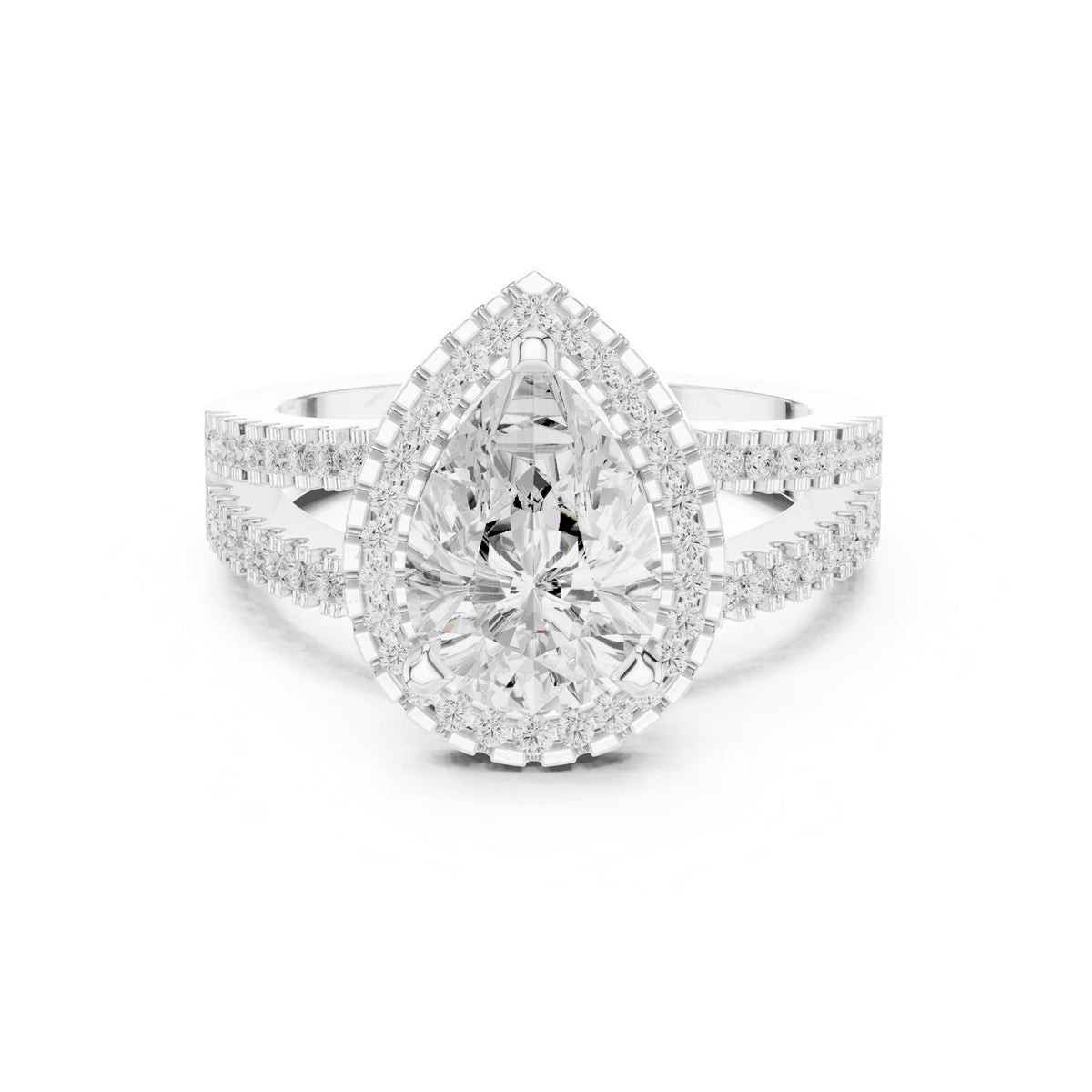 Pear Halo Lab Grown Diamond Engagement Ring