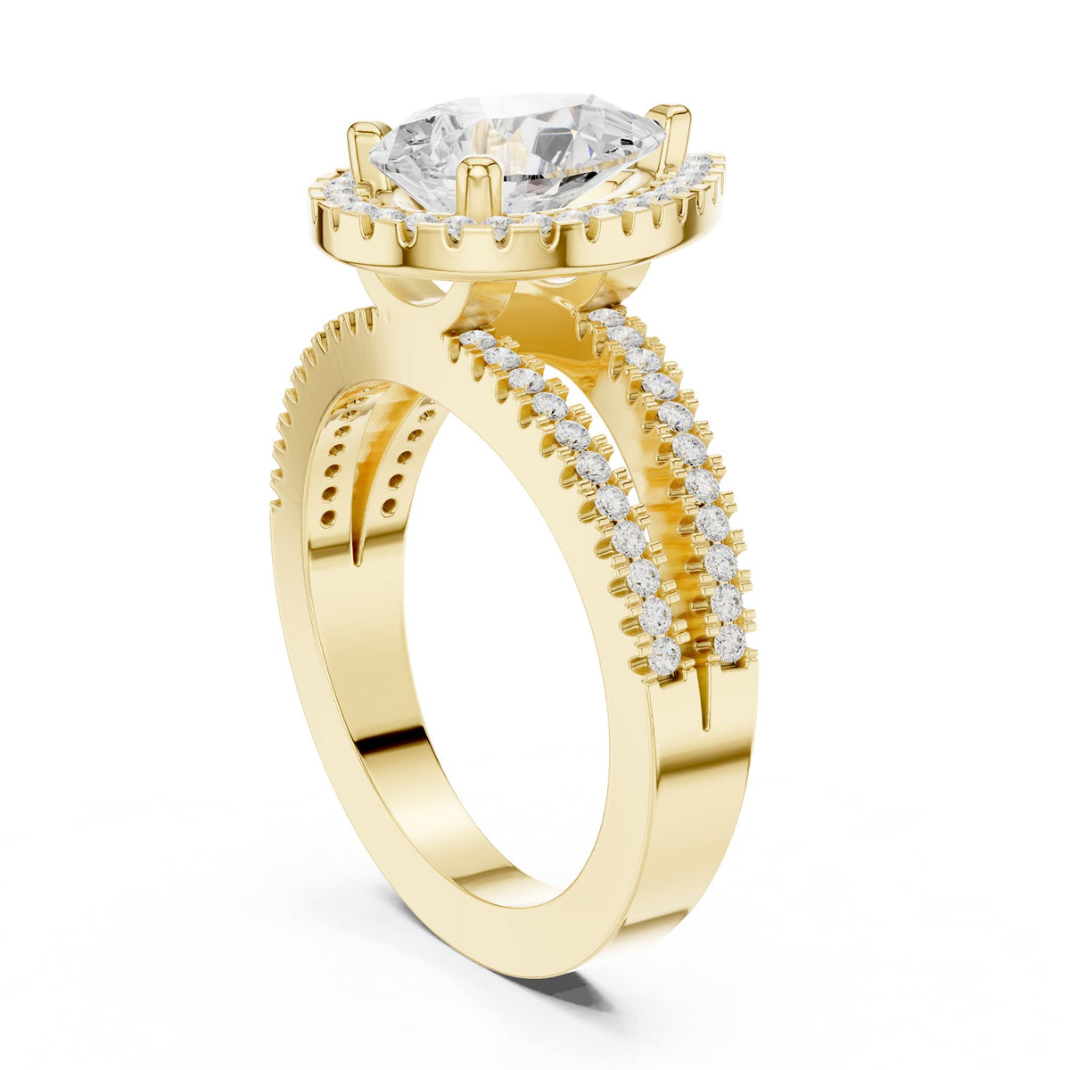 Pear Halo Lab Grown Diamond Engagement Ring